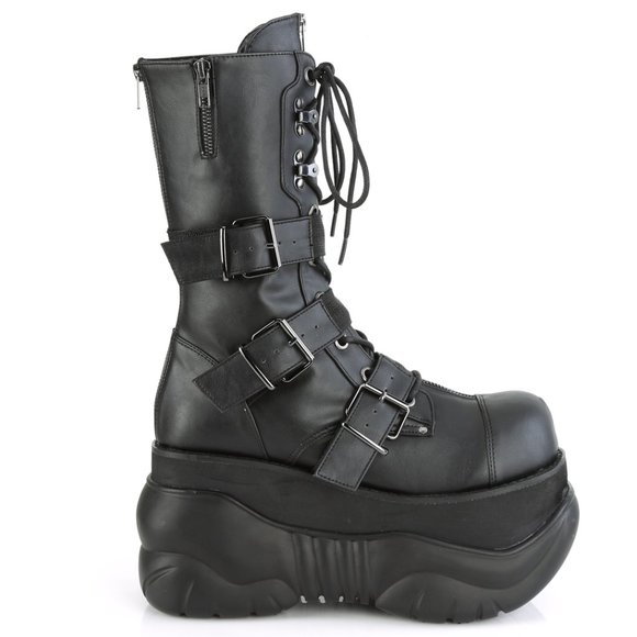 Platform Men's Gothic Lace Up Boots - Picture 4 of 5